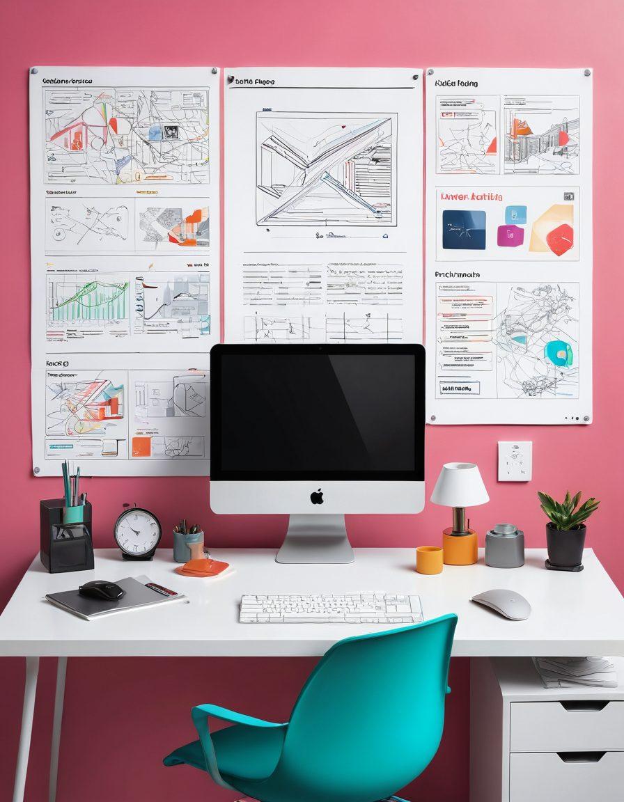 Create a graphic illustrating a sleek, modern workspace with a user effortlessly building a web app using a drag-and-drop interface on a large, high-resolution screen. Include vibrant visuals of various application elements like buttons and panels floating around, symbolizing an intuitive design process. Add digital tools and snippets of code scattered around to highlight a tech-savvy environment. Use a bright color palette to evoke creativity and innovation. super-realistic. vibrant colors. modern design.
